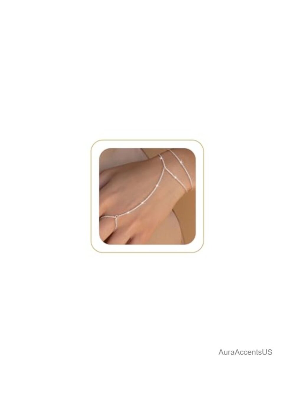 Sterling Silver Hand Chain Bracelet Dainty Link Bracelet Adjustable